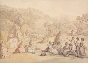 Harvesters Resting in a Corn Field by Thomas Rowlandson